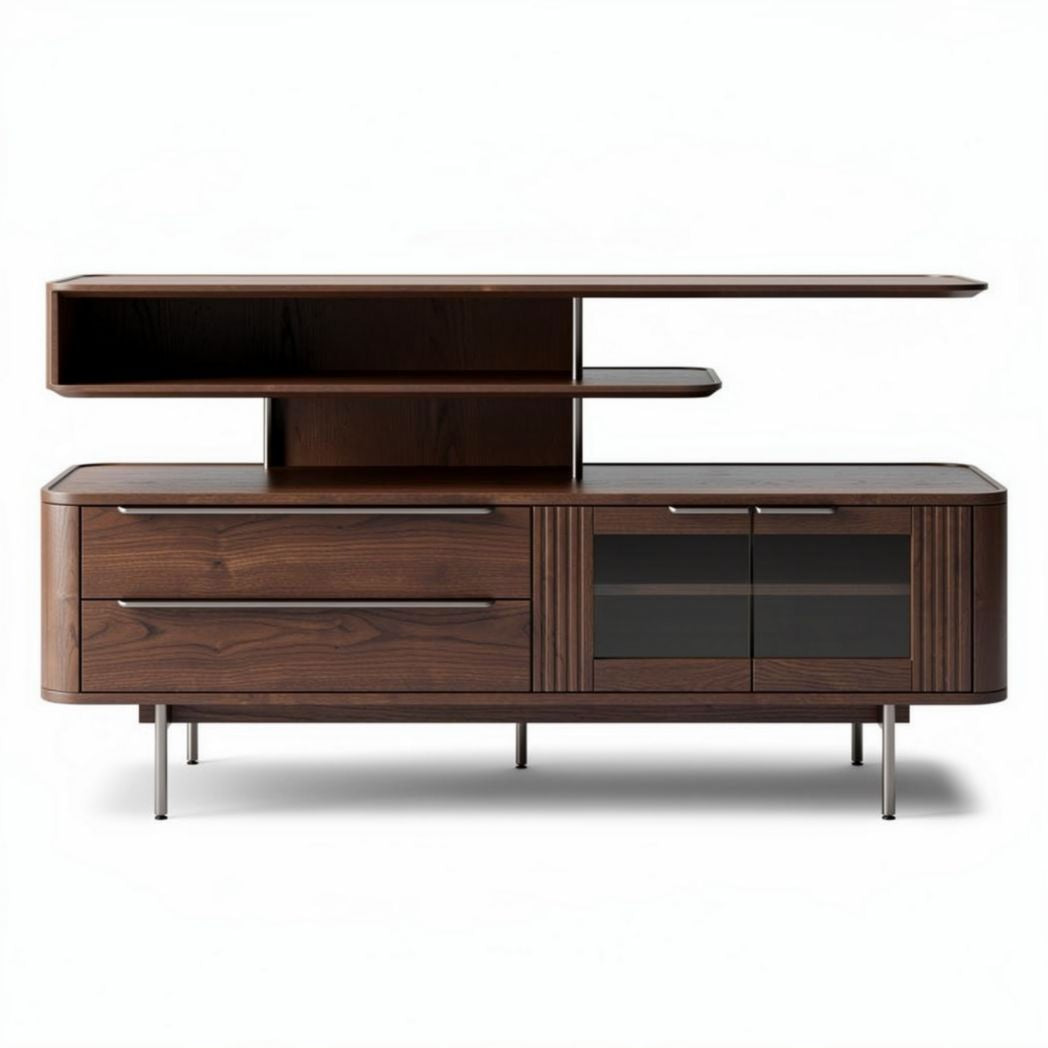 Mobile TV in legno impiallacciato per soggiorno – 180 x 40 x 70 cm