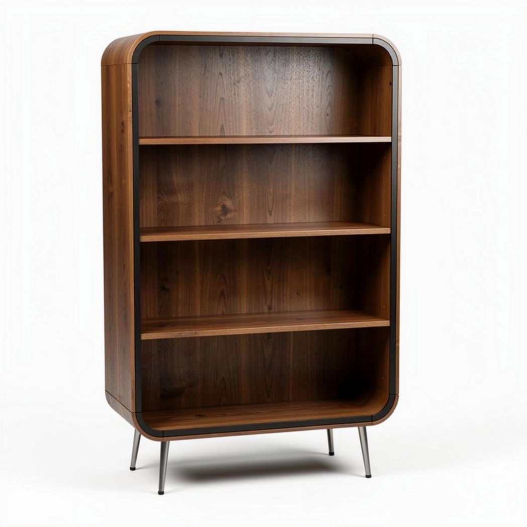 Libreria in legno impiallacciato per ufficio o soggiorno – 80 x 30 x 120 cm