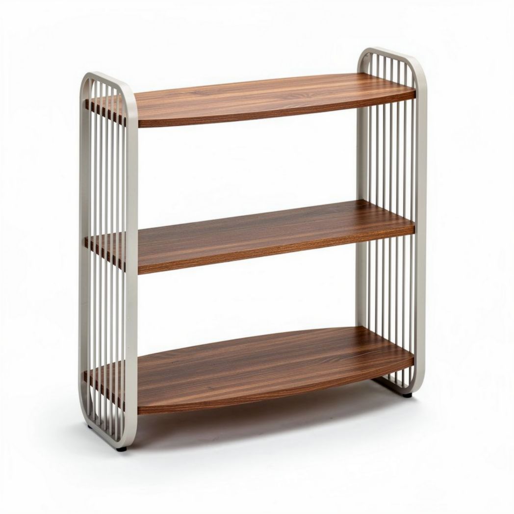 Mobile scaffale con struttura in metallo e ripiani in legno per living – 80 x 30 x 90 cm