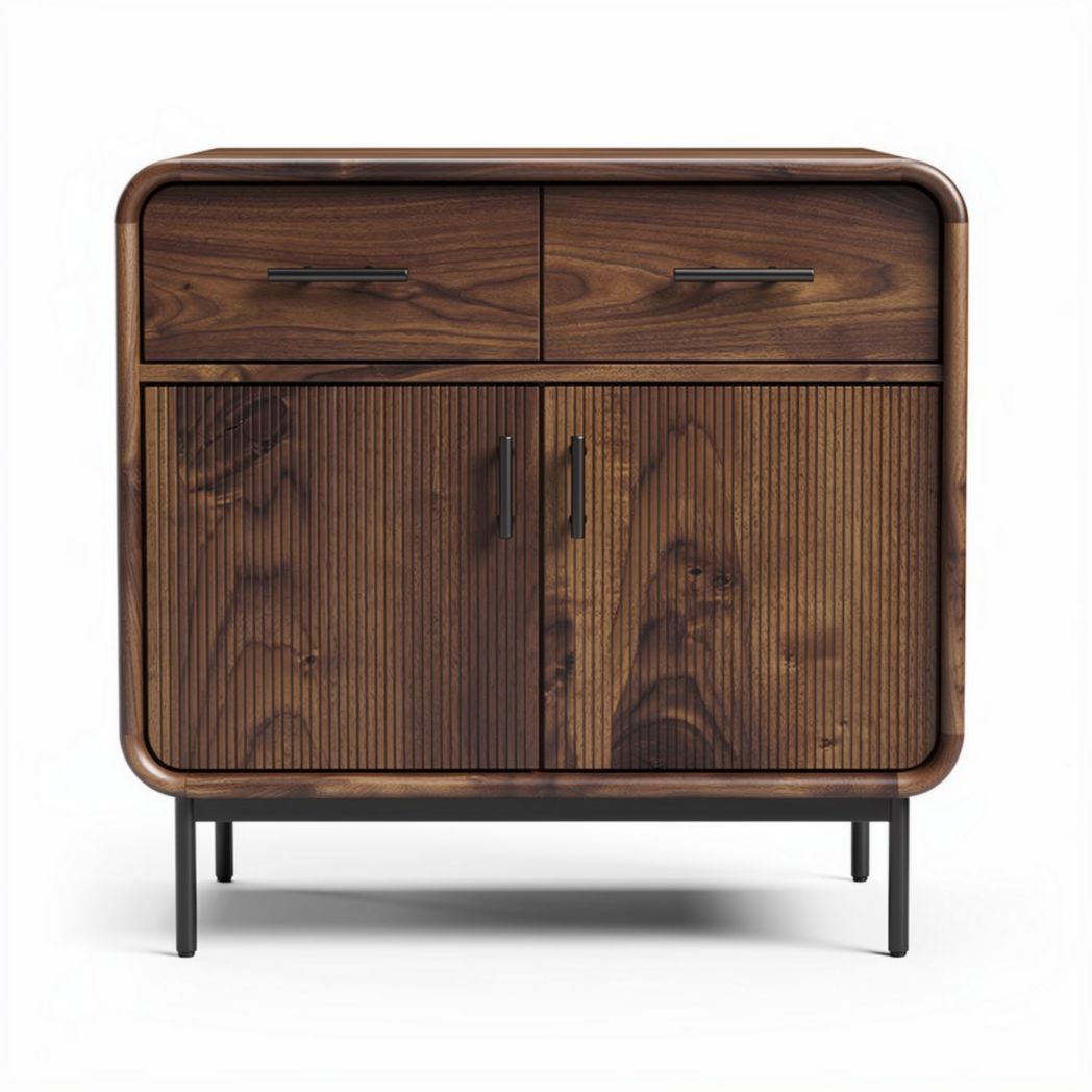 Mobile contenitore in legno per soggiorno con cassetti e ante – 45 x 40 x 50 cm