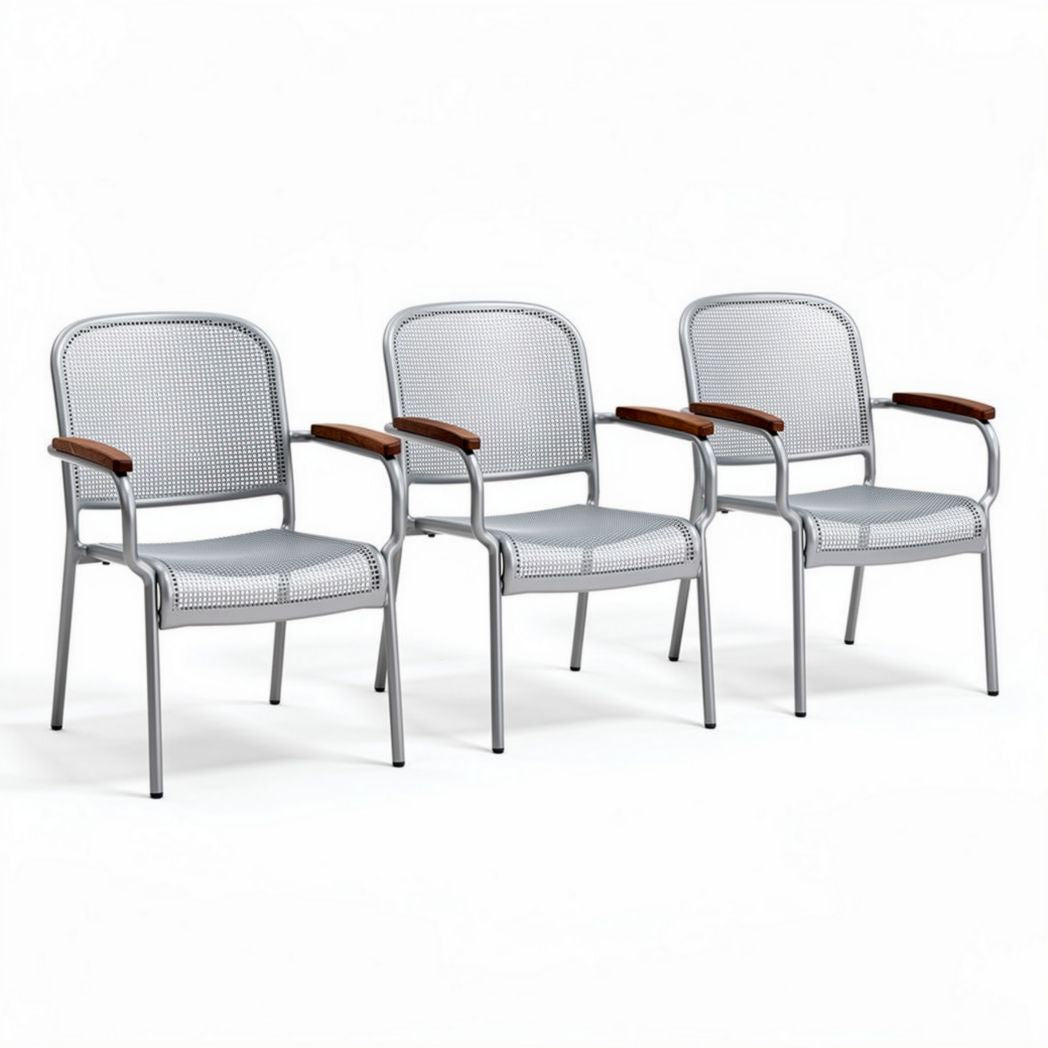 Sedia in metallo con braccioli per spazi esterni – 45 x 55 x 85 cm