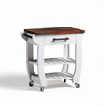 Carrello da cucina con ripiano in legno e struttura in metallo per preparazione alimenti – 80 x 50 x 85 cm