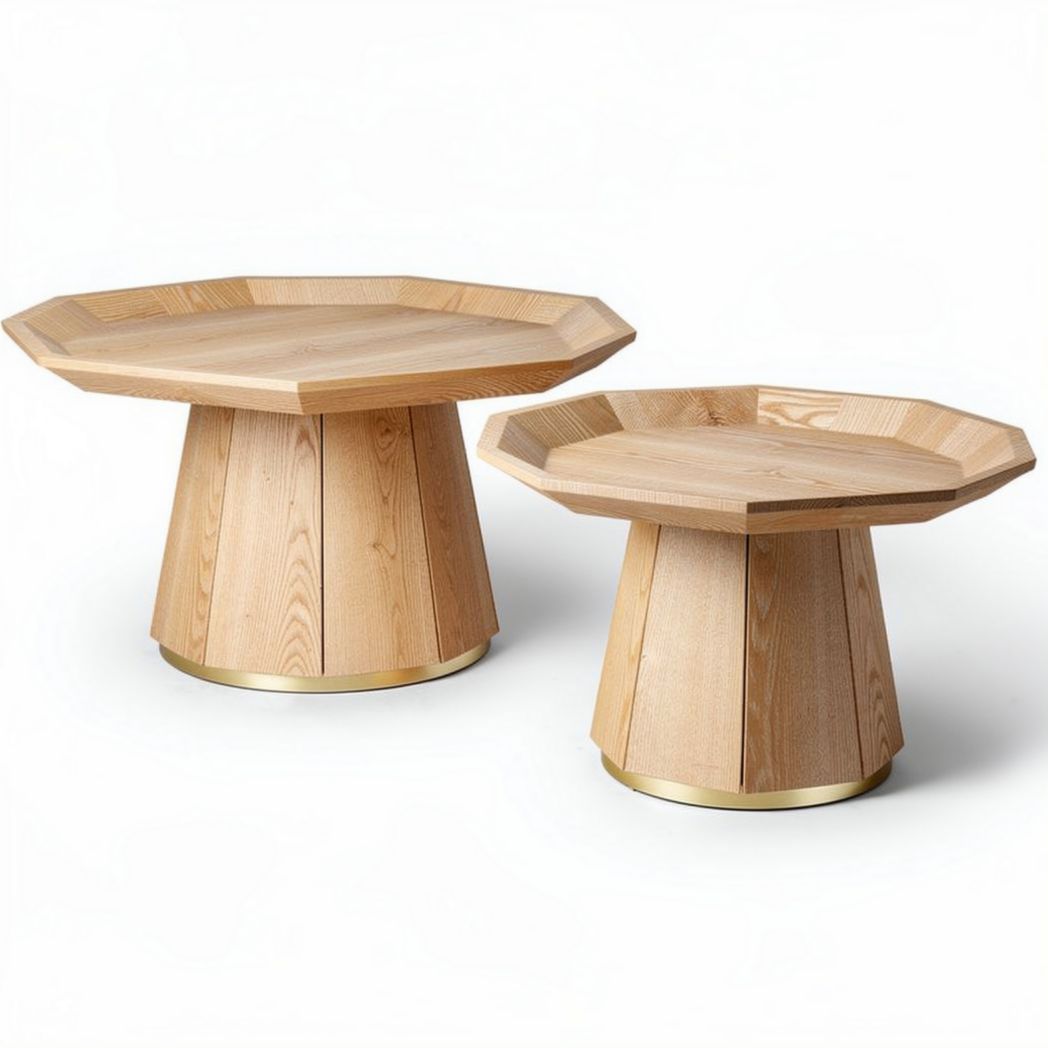 Tavolino in legno di pino per salotto e decorazione – 60 x 60 x 30 cm